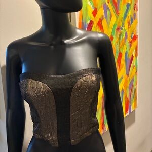 Sparkle & Fade Black and Brown Crop Top